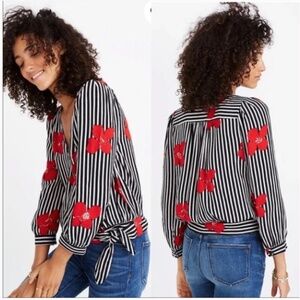 Madewell- Candied Orchid Wrap Top- Size S